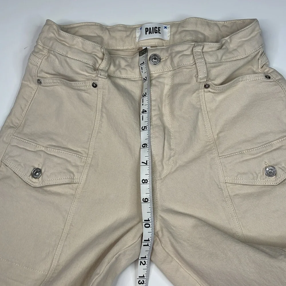 Paige Alexis High Rise Tapered Cargo Jeans in Blonde Sand Size 29 - Picture 11 of 12
